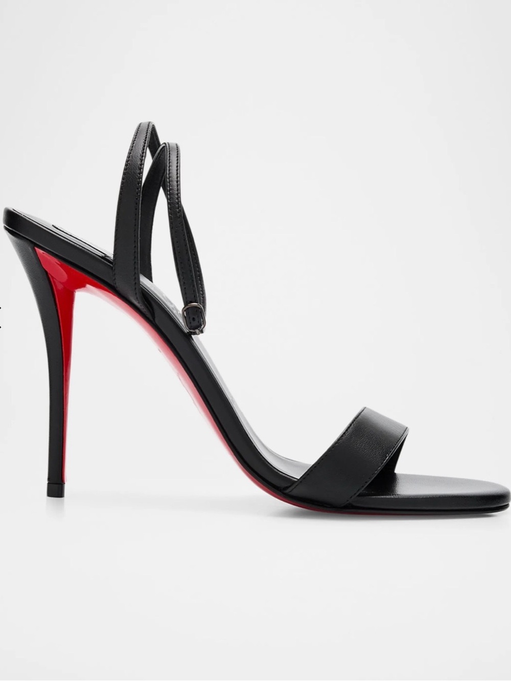 Christian Louboutin Black Leather Slingback Heels with Red Sole